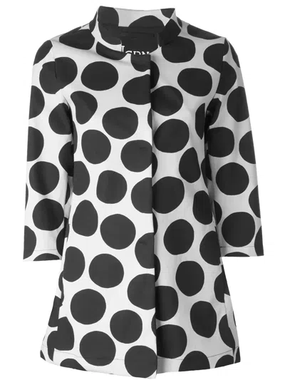 Herno Polka Dot Print Coat In Multi