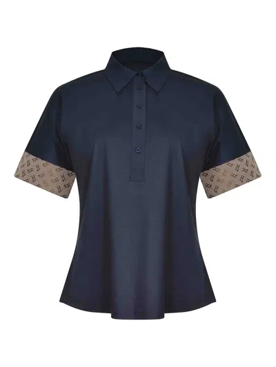 Herno Polo Made Of  Cotton In Blue