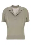 Herno Dove Grey Lyocell Blend Polo Shirt In Grey