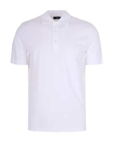 Herno Stretch Jersey French Collar Polo Shirt In Blue