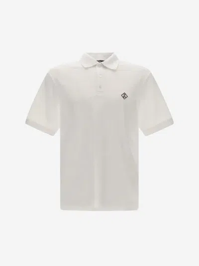 Herno Polo Logo Pique In White
