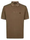 Herno Polo Shirt With Piquet Collar And Short Sleeves In Beige