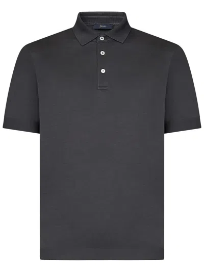 Herno Cotton Polo Shirt In Black