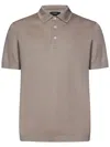Herno Three-button Polo Shirt In Taupe Grey Cotton In Neutral