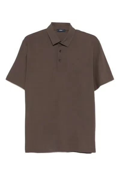 Herno Polo Shirt In Brown