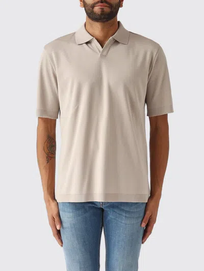 Herno Skipper Open Collar Polo Shirt In Neutral