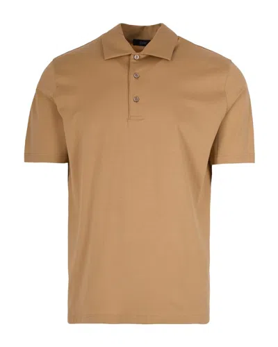 Herno Short-sleeved Polo Shirt In Brown