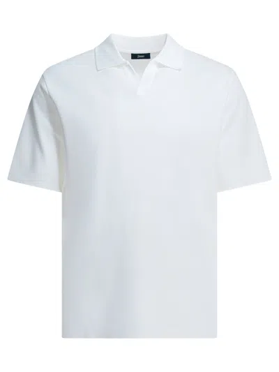 Herno Polo Shirt Without Buttons Polo Shirts White