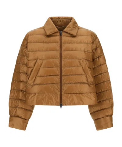 Herno Polo-collar Padded Jacket In Brown