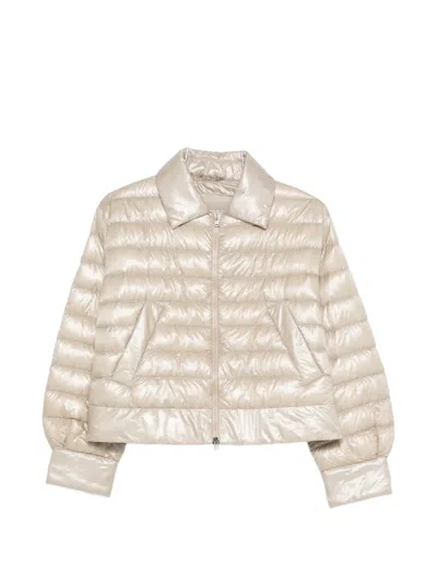 Herno Polo-collar Padded Jacket In Neutral