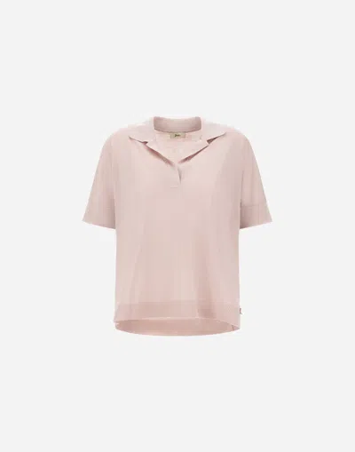 Herno Poloshirt Aus Glam Knit Effect In Pink
