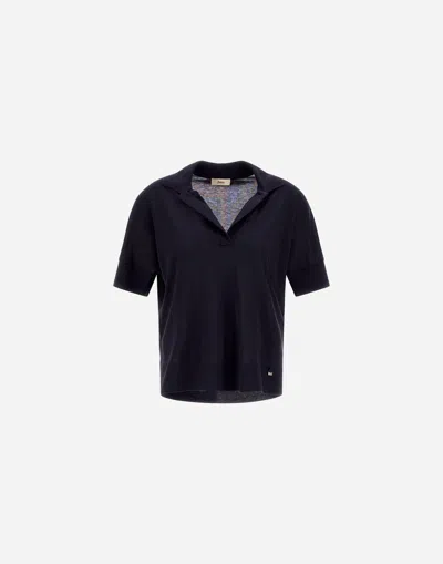 Herno Poloshirt Aus Glam Knit Effect In Black