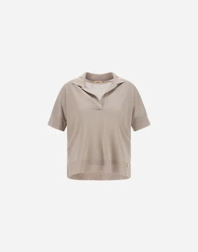 Herno Poloshirt Aus Glam Knit Effect In Neutral