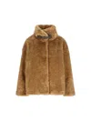 Herno Curly Faux Fur Jacket In Brown