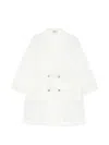 Herno Polyester Double-breasted Mesh Coat In White
