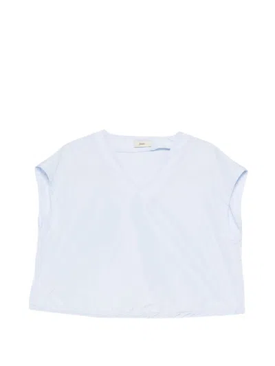 HERNO HERNO POLYESTER DRAWSTRING-HEM V-NECK TOP