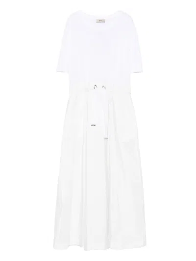 Herno Polyester Drawstring-waist Midi Dress In White