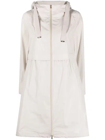 Herno Lightweight Hooded Parka Coat In Gray