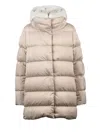 Herno Polyester Plush Hooded Down Jacket In Neutral