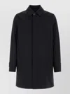 Herno Polyester Raincoat Back Vent Cuffed Sleeves Pockets In Black