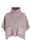 Herno Quilted-pocket Fleece Jacket In Purple