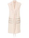 Herno Ultralight Poncho Gilet With Fringe Detailing In Neutral