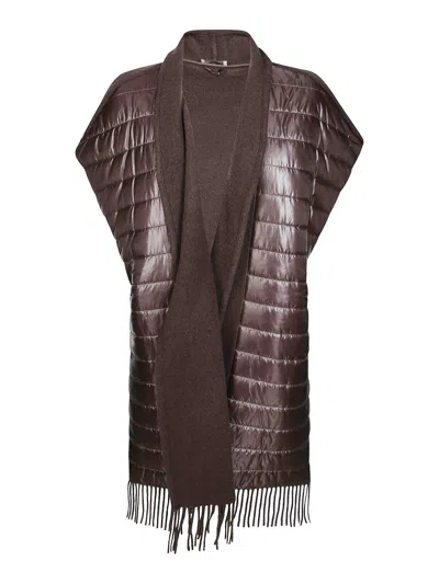 Herno Poncho Gilet Dettagli Ultralight In Brown