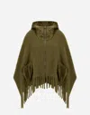 Herno Fringed Hooded Jacket In Green