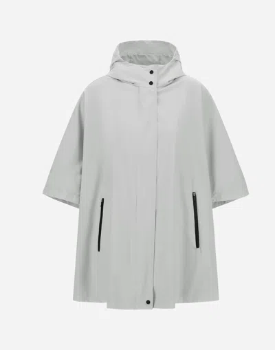 Herno Poncho In Gore-tex Infinium Windstopper In Ice