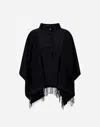 Herno Poncho In Summer Silk And Nylon Ultralight In Black