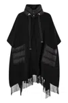 Herno Poncho Resort In Warmy E Nylon Ultralight In Black