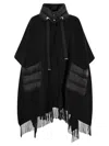 Herno Poncho Resort In Warmy E Nylon Ultralight In Black