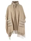 Herno Women Poncho Resort In Warmy E Nylon Ultralight In Brown