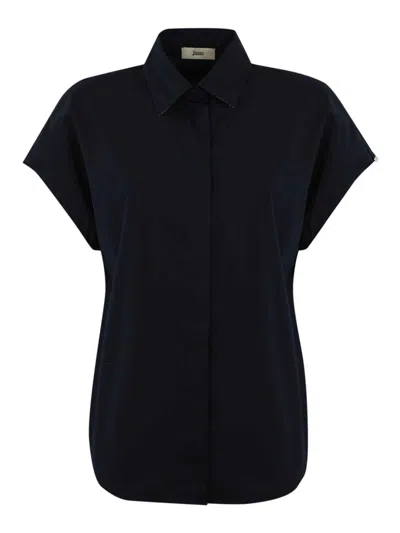 Herno Poplin Shirt In Blue