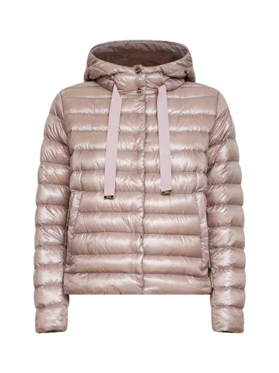 Herno Powder Pink Ultralight Nylon Hooded Jacket In Neutral