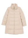 Herno Long Quilted Jacket High Collar In Pink