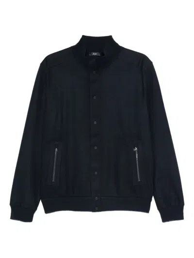 Herno Press-stud Bomber Jacket In Blue