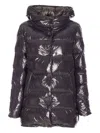 Herno Medium Length Glossy Padded Jacket In Black