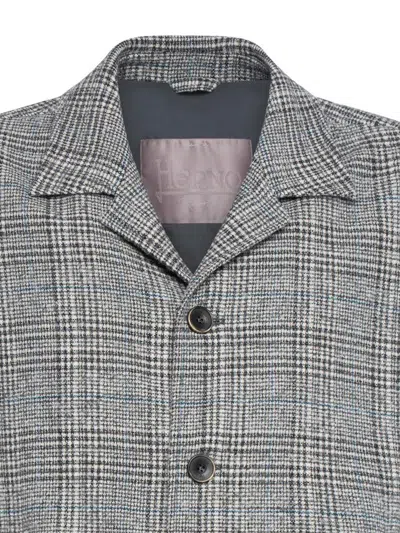 Herno Prince Of Wales Wool Blazer In Gray