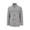 Herno Prince Of Wales Wool-blend Field Jacket In Gray