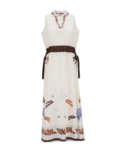 Herno Printed Cotton Sleeveless Dress In Multi