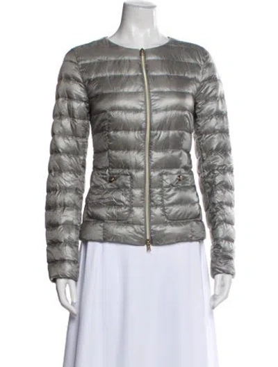 Pre-owned Herno Printed Down Jacket In Gray