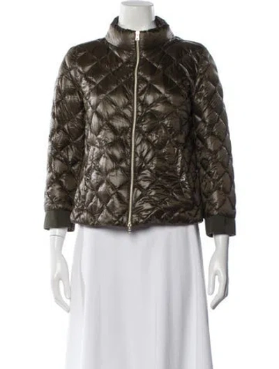 Pre-owned Herno Printed Faux Fur Jacket In Green