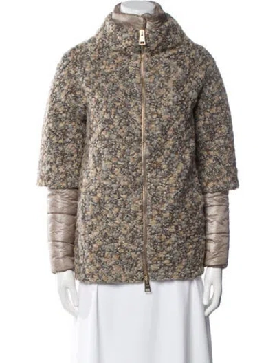 Pre-owned Herno Printed Faux Fur Jacket In Neutral