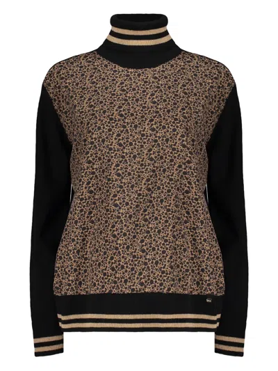 Herno Printed High-neck Sweater In Black