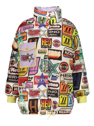 HERNO PRINTED REVERSIBLE PUFFER JACKET