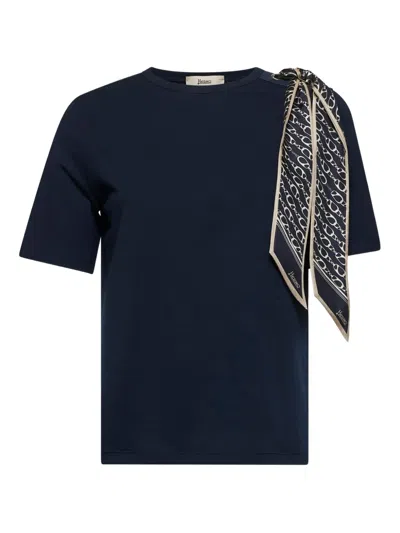 Herno Printed-scarf T-shirt