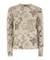 Herno Wool Jumper With Floral Pattern In Brown