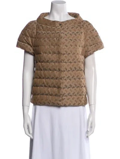 Pre-owned Herno Printed Vest In Brown