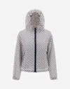 Herno Printex H Bomber Jacket In White/blue